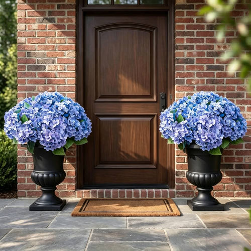 🔥Last Day 70% OFF🔥Artificial Outdoor Hydrangea Flowers With Basket- UV resistant, Waterproof, Windproof